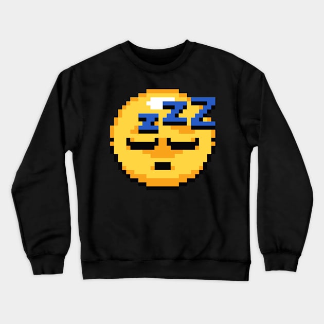 Snoozing Pixel Emoji Crewneck Sweatshirt by Sprout Zombie